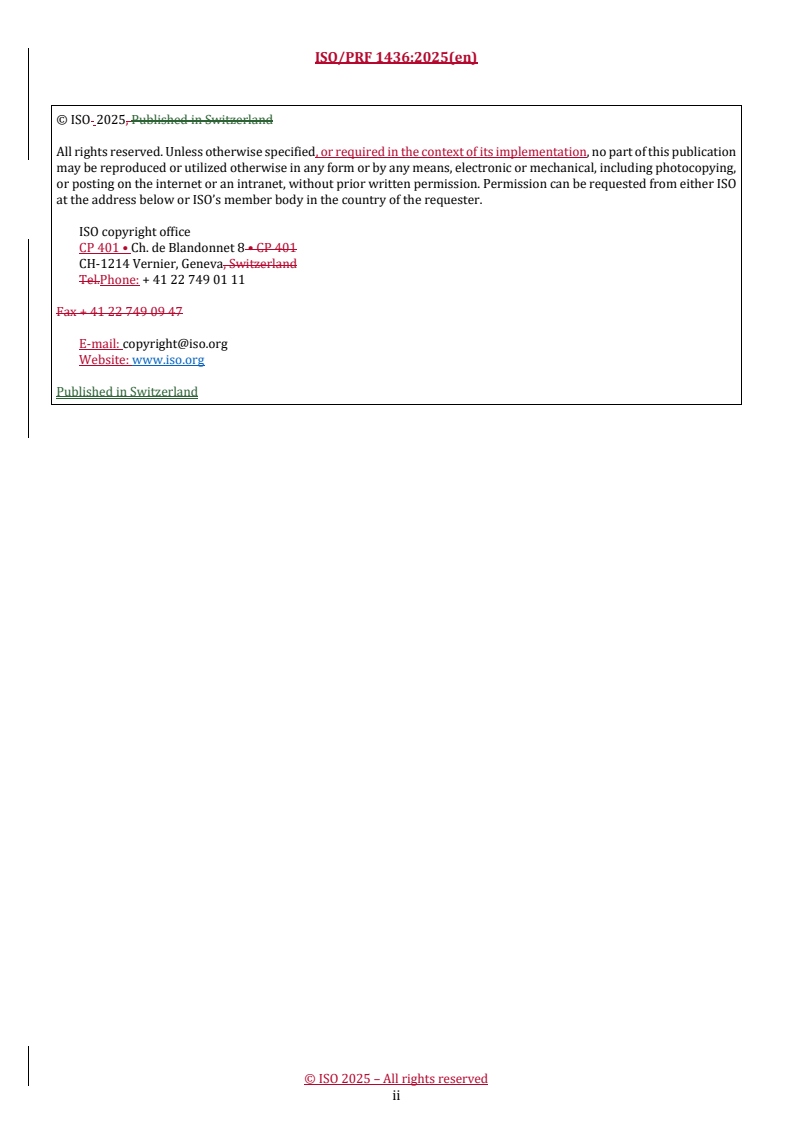ISO/PRF 1436 REDLINE ISO/PRF 1436 - Rubber hoses and hose assemblies — Wire-braid-reinforced hydraulic types for oil-based or water-based fluids — Specification
Released:12. 11. 2025
