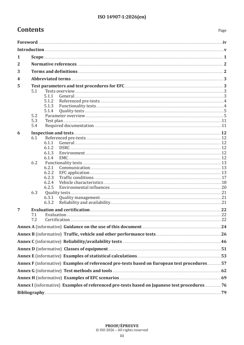 ISO 14907-1 ISO/PRF 14907-1 - Electronic fee collection — Test procedures for user and fixed equipment — Part 1: Description of test procedures - Page 3 preview