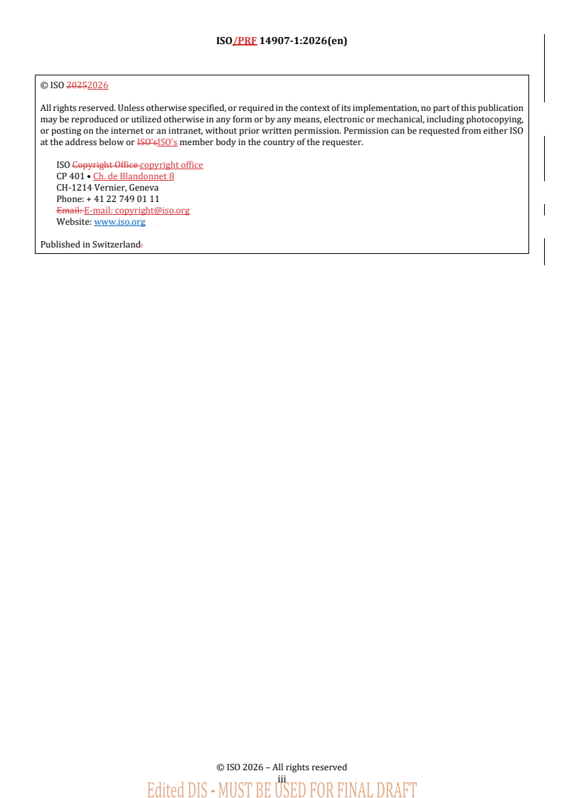 ISO 14907-1 REDLINE ISO/PRF 14907-1 - Electronic fee collection — Test procedures for user and fixed equipment — Part 1: Description of test procedures - Page 3 preview