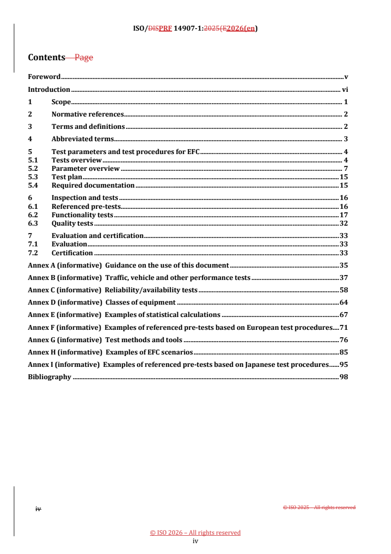 ISO 14907-1 REDLINE ISO/PRF 14907-1 - Electronic fee collection — Test procedures for user and fixed equipment — Part 1: Description of test procedures - Page 4 preview