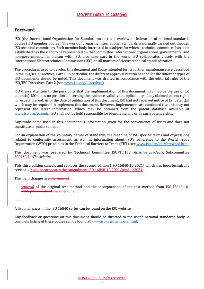 ISO/PRF 16840-10 REDLINE ISO/PRF 16840-10 - Wheelchair seating — Part 10: Requirements and test method for the assessment of resistance to ignition of postural support devices - Page 4 preview