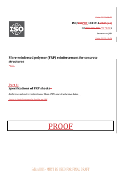 REDLINE ISO/PRF 18319-1 - Fibre-reinforced polymer (FRP) reinforcement for concrete structures — Part 1: Specifications of FRP sheets
Released:6. 11. 2025 - Page 1 preview