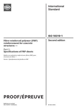 ISO/PRF 18319-1 - Fibre-reinforced polymer (FRP) reinforcement for concrete structures — Part 1: Specifications of FRP sheets
Released:6. 11. 2025 - Page 1 preview