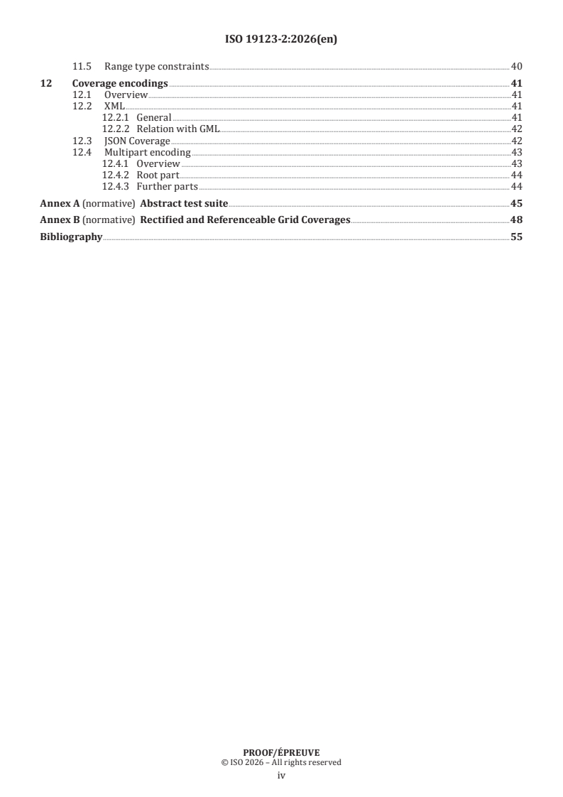 ISO 19123-2 ISO/PRF 19123-2 - Geographic information — Schema for coverage geometry and functions — Part 2: Coverage implementation schema - Page 4 preview