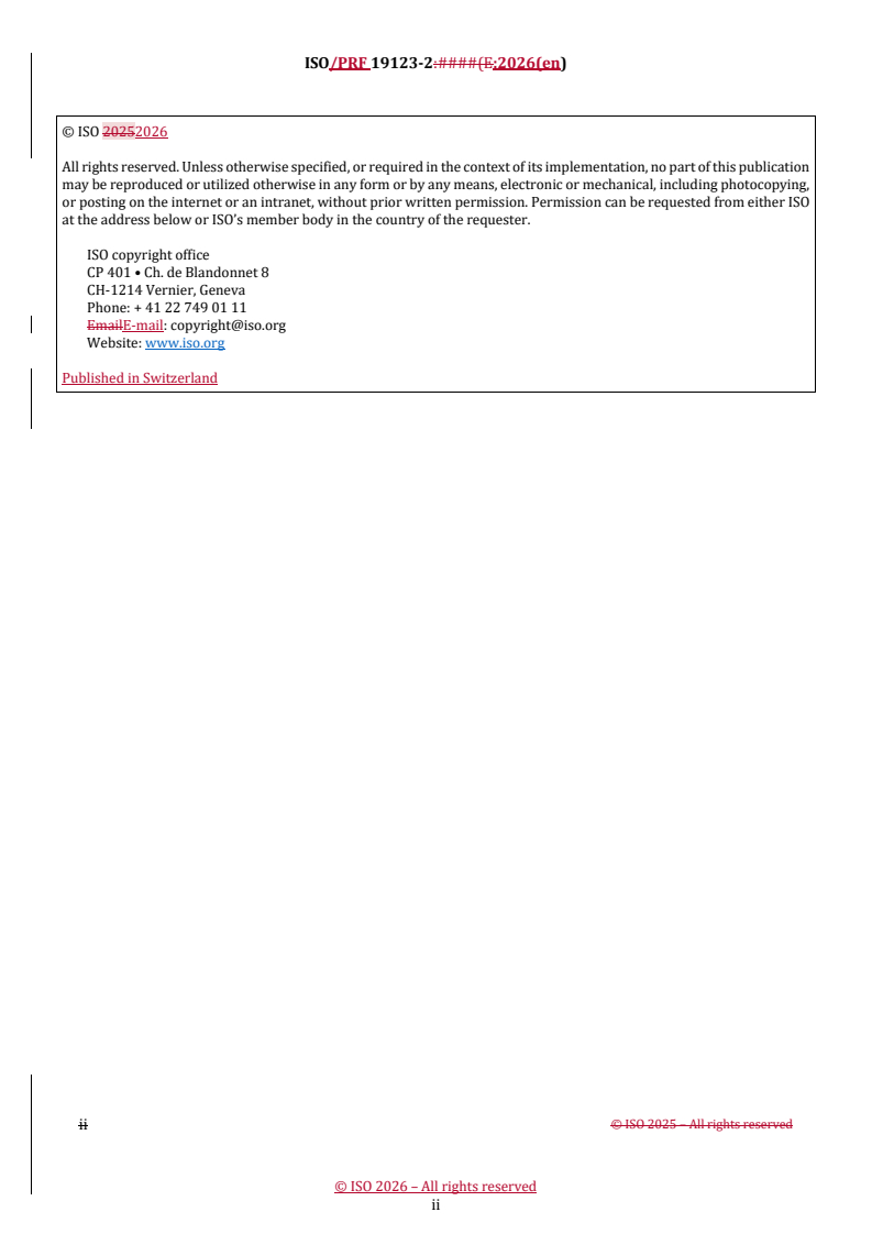 ISO 19123-2 REDLINE ISO/PRF 19123-2 - Geographic information — Schema for coverage geometry and functions — Part 2: Coverage implementation schema - Page 2 preview