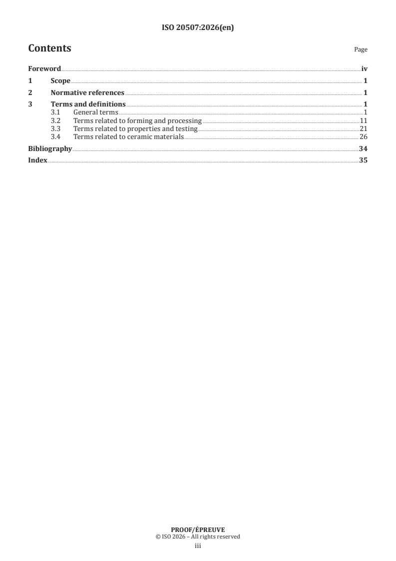 ISO 20507 ISO/PRF 20507 - Fine ceramics (advanced ceramics, advanced technical ceramics) — Vocabulary - Page 3 preview