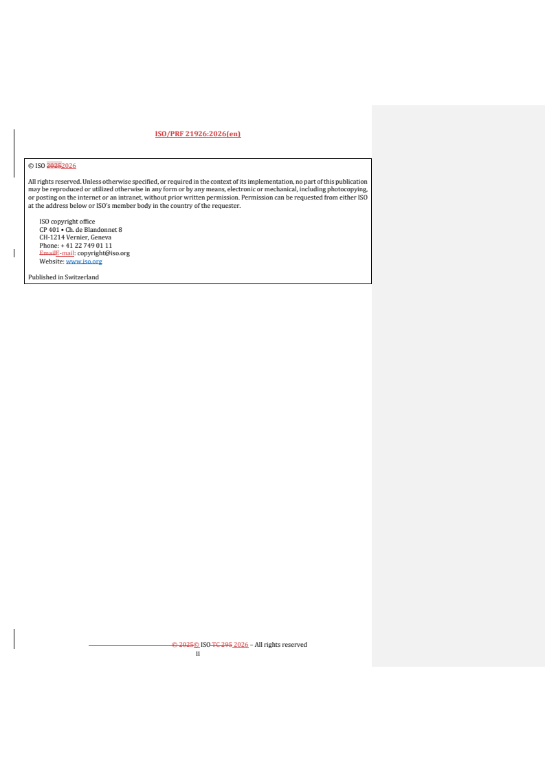 ISO 21926 REDLINE ISO/PRF 21926 - Semantic data model for audit data services - Page 2 preview