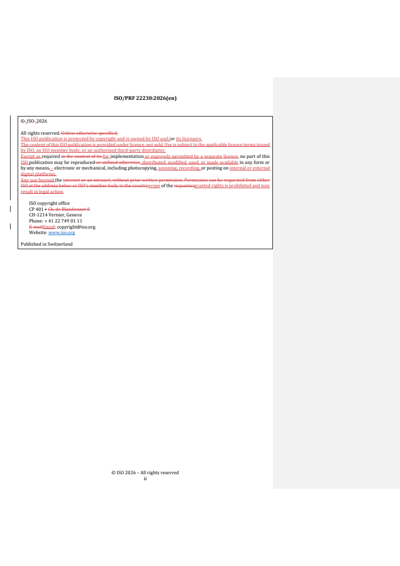 ISO/PRF 22230 REDLINE ISO/PRF 22230 - Specification for phosphate conversion coating on magnesium and its alloys - Page 2 preview