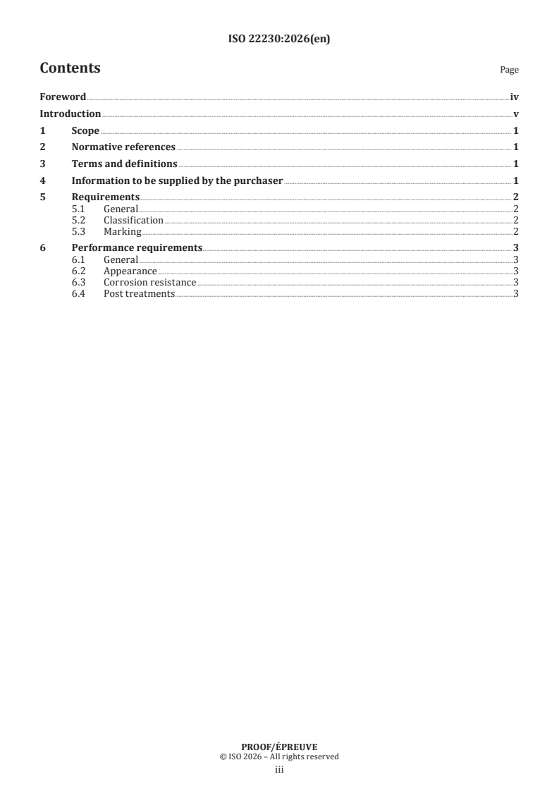 ISO/PRF 22230 ISO/PRF 22230 - Specification for phosphate conversion coating on magnesium and its alloys - Page 3 preview