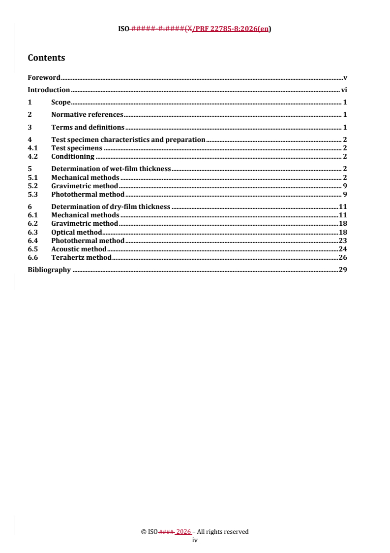 ISO/PRF 22785-8 REDLINE ISO/PRF 22785-8 - Paints and varnishes — Coatings on plastics and composites — Part 8: Film thickness - Page 4 preview