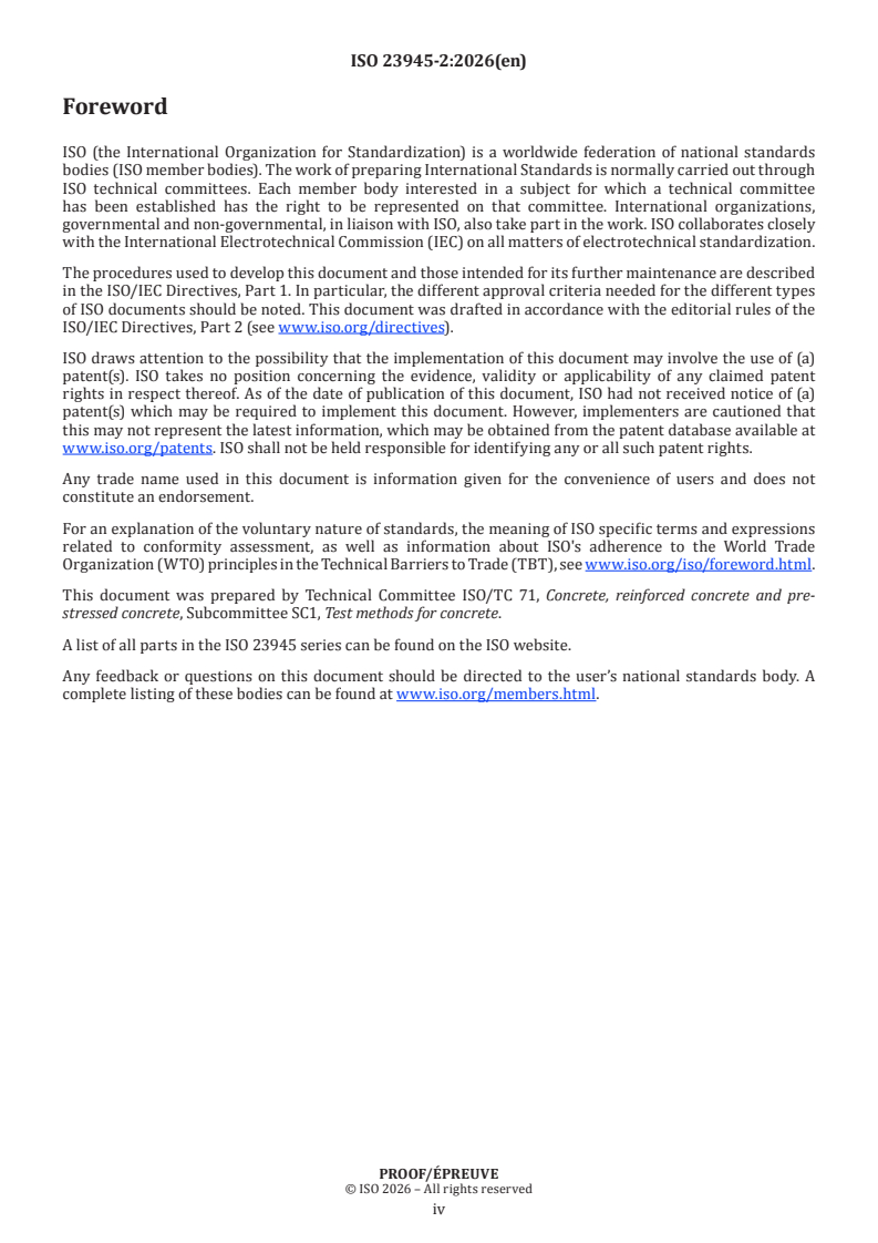 ISO 23945-2 ISO/PRF 23945-2 - Test methods for sprayed concrete — Part 2: Sampling fresh and hardened concrete - Page 4 preview
