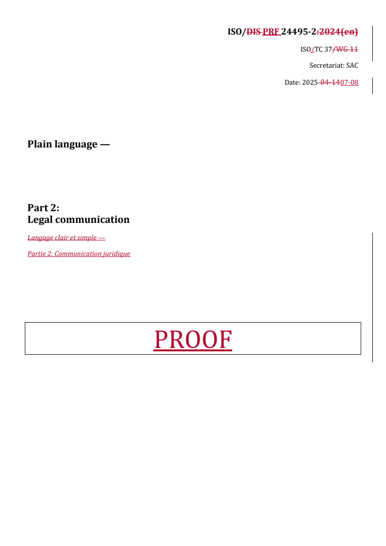REDLINE ISO/PRF 24495-2 - Plain language — Part 2: Legal communication
Released:9. 07. 2025