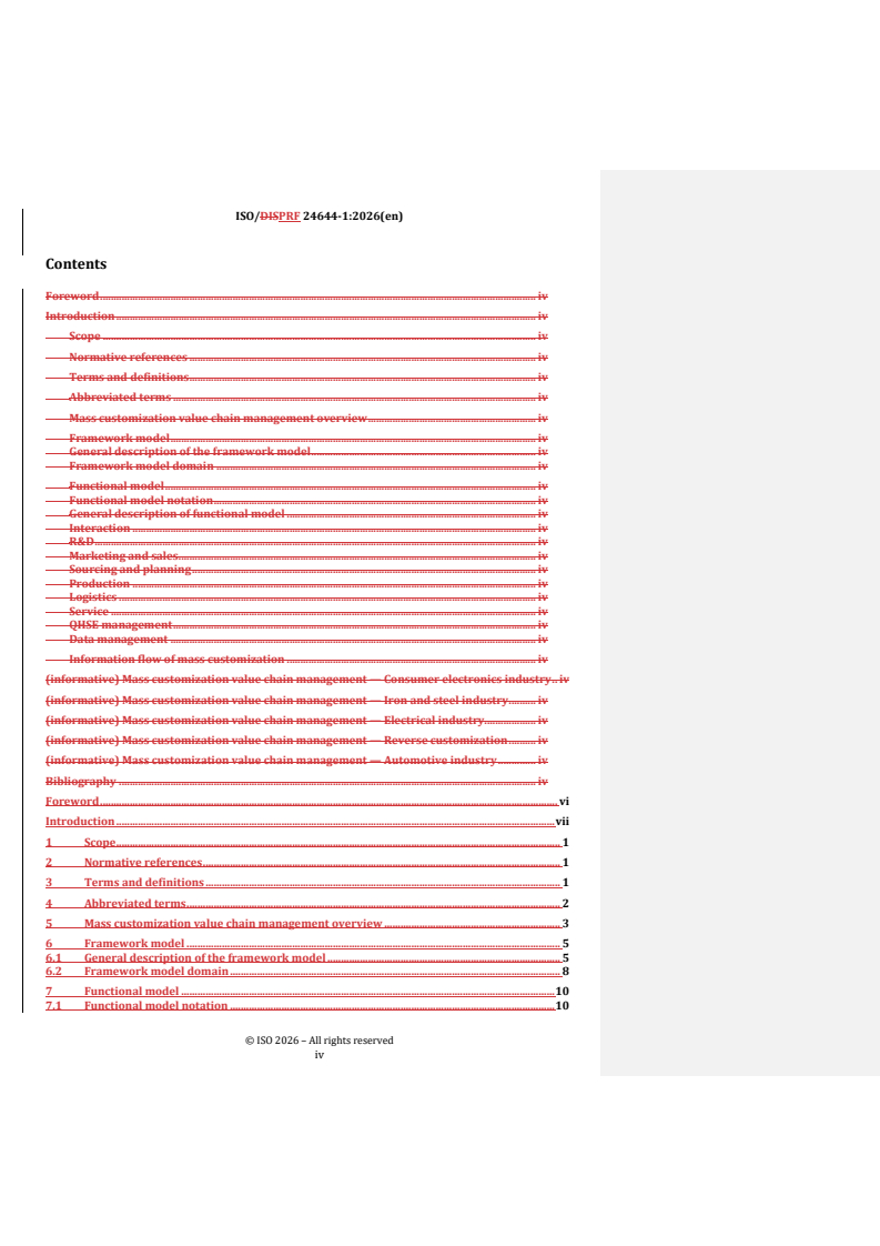 ISO/PRF 24644-1 REDLINE ISO/PRF 24644-1 - Mass customization value chain management — Part 1: Framework - Page 4 preview