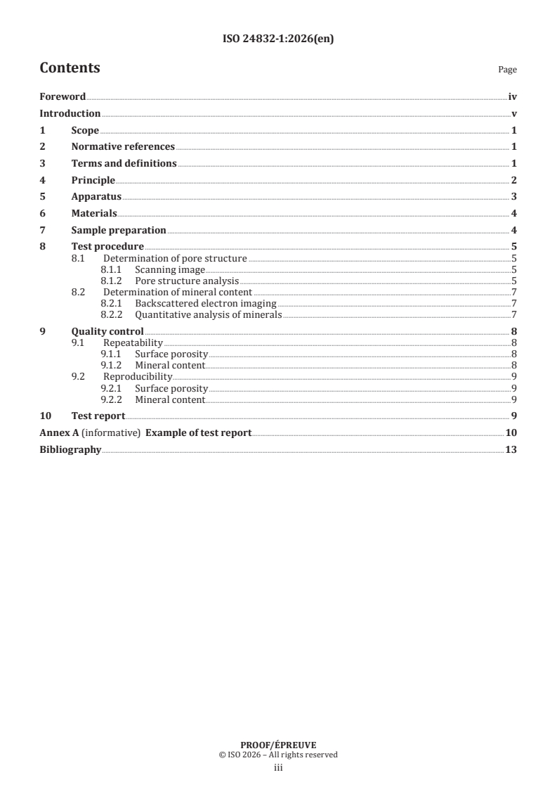 ISO 24832-1 ISO/PRF 24832-1 - Natural gas upstream area — Determination of pore structure and mineral content for shale — Part 1: Scanning electron microscopy with energy dispersive spectrometer - Page 3 preview