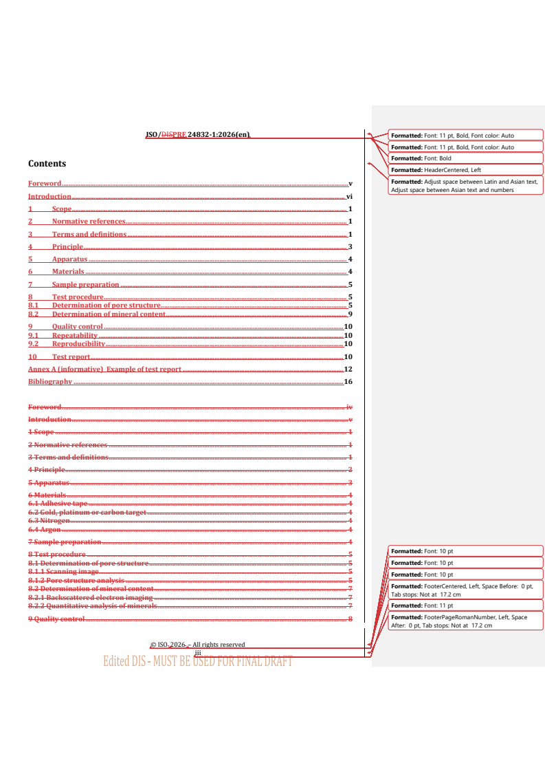ISO 24832-1 REDLINE ISO/PRF 24832-1 - Natural gas upstream area — Determination of pore structure and mineral content for shale — Part 1: Scanning electron microscopy with energy dispersive spectrometer - Page 3 preview