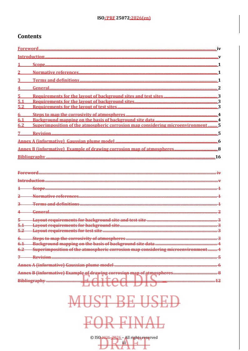 ISO/PRF 25072 REDLINE ISO/PRF 25072 - Corrosion of metals and alloys — Guidance and requirements for drawing regional corrosion maps — Detailed measurements of corrosion and interpolation method - Page 3 preview