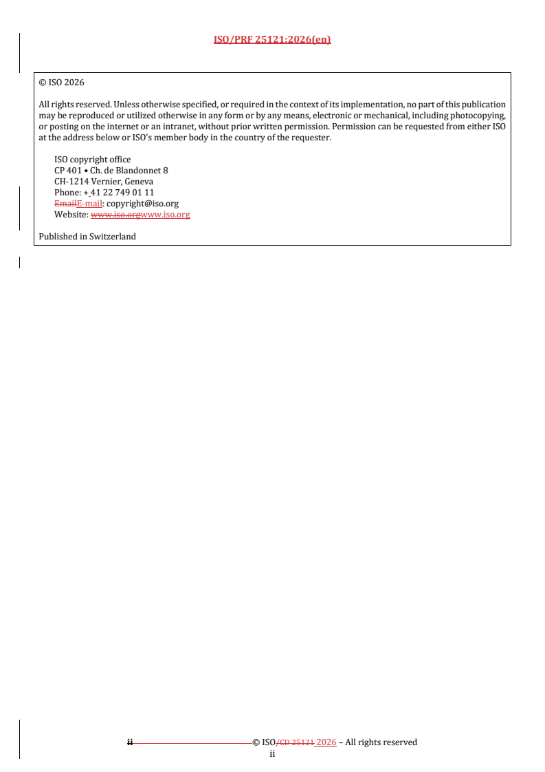 ISO 25121 REDLINE ISO/PRF 25121 - Light olefins for industrial use — Determination of trace sulfur — Ultraviolet fluorescence method - Page 2 preview