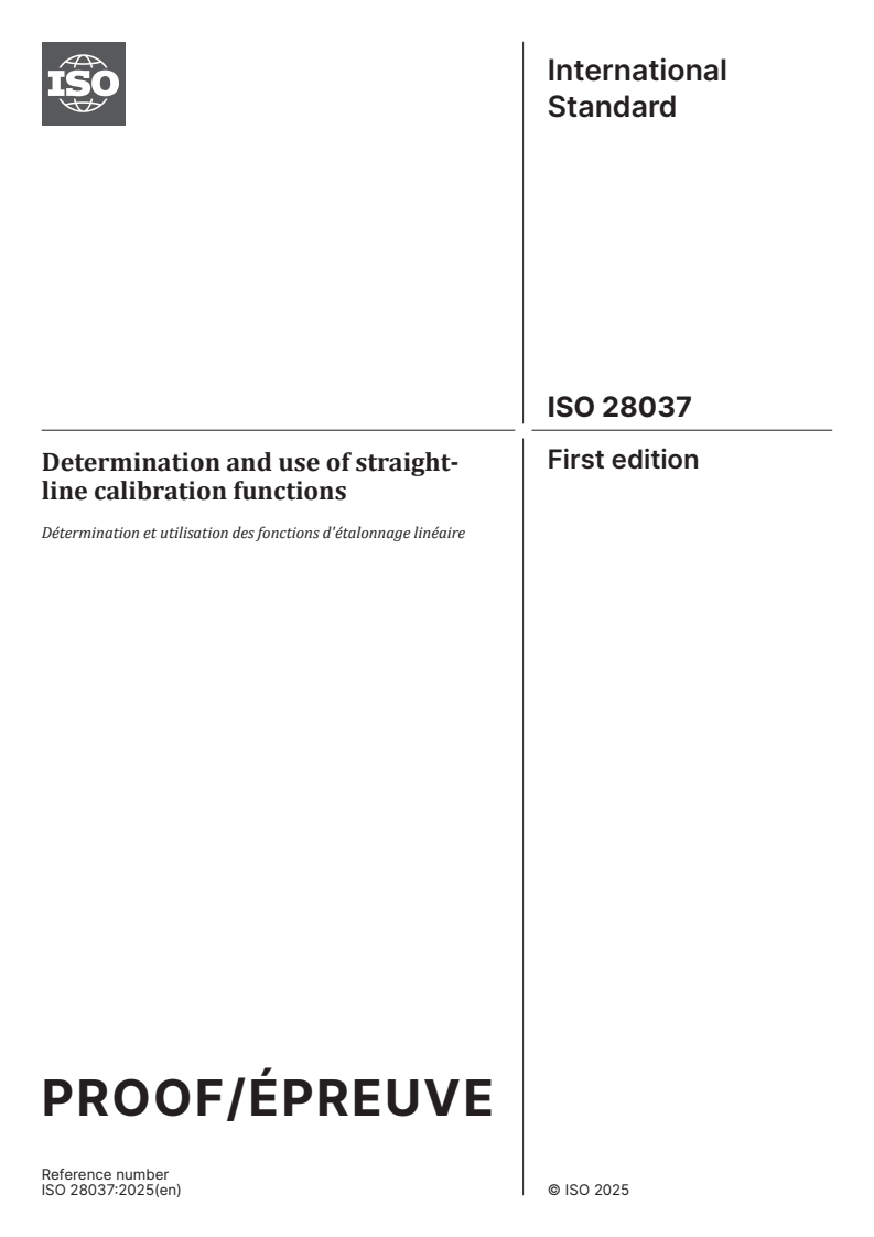 ISO/PRF 28037 - Determination and use of straight-line calibration functions
Released:3. 09. 2025