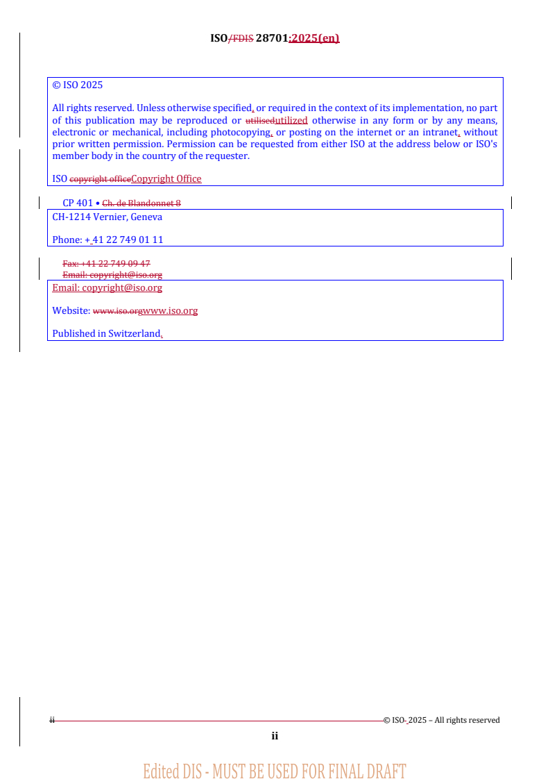 REDLINE ISO/PRF 28701 - Inland navigation and commercial shipping — Safety and sustainability management systems — Requirements and guidance for use
Released:25. 06. 2025