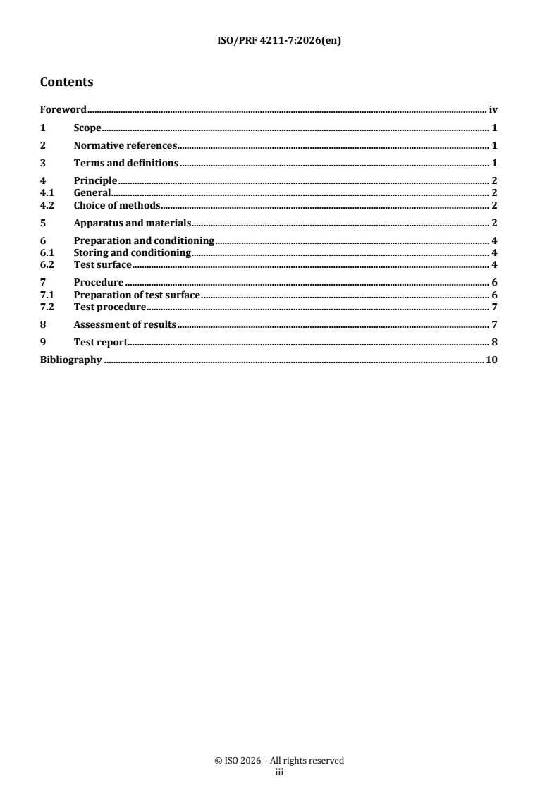 ISO/PRF 4211-7 REDLINE ISO/PRF 4211-7 - Furniture — Tests for surface finishes — Part 7: Assessment of resistance to light - Page 3 preview