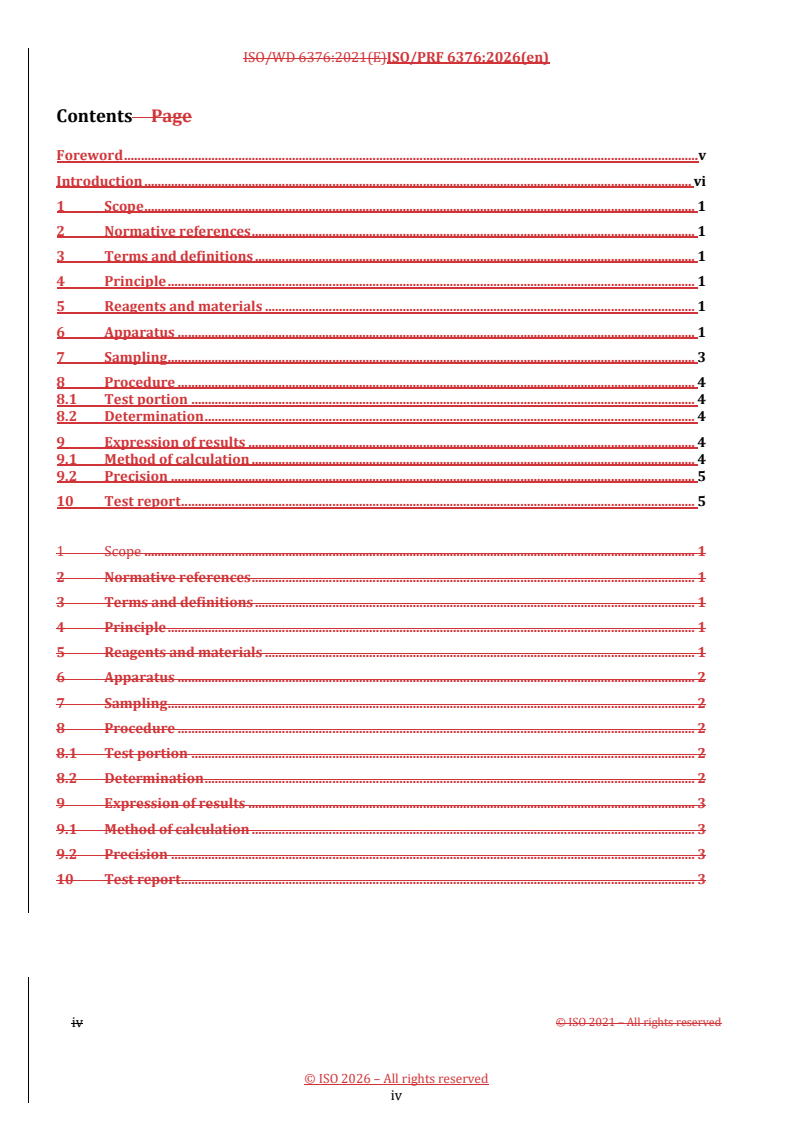ISO/PRF 6376 REDLINE ISO/PRF 6376 - Carbonaceous materials for the production of aluminium — Pitch for electrodes — Determination of content of toluene-insoluble material - Page 4 preview