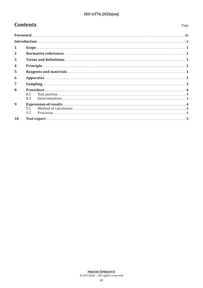 ISO/PRF 6376 ISO/PRF 6376 - Carbonaceous materials for the production of aluminium — Pitch for electrodes — Determination of content of toluene-insoluble material - Page 3 preview