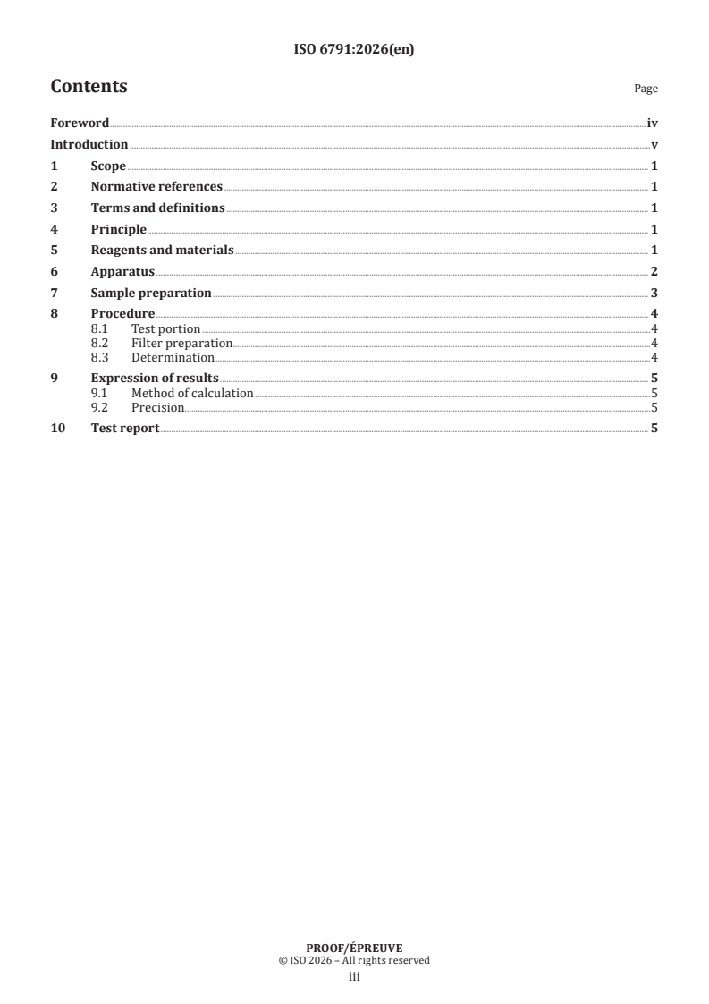 ISO/PRF 6791 ISO/PRF 6791 - Carbonaceous materials for the production of aluminium — Pitch for electrodes — Determination of contents of quinoline-insoluble material - Page 3 preview
