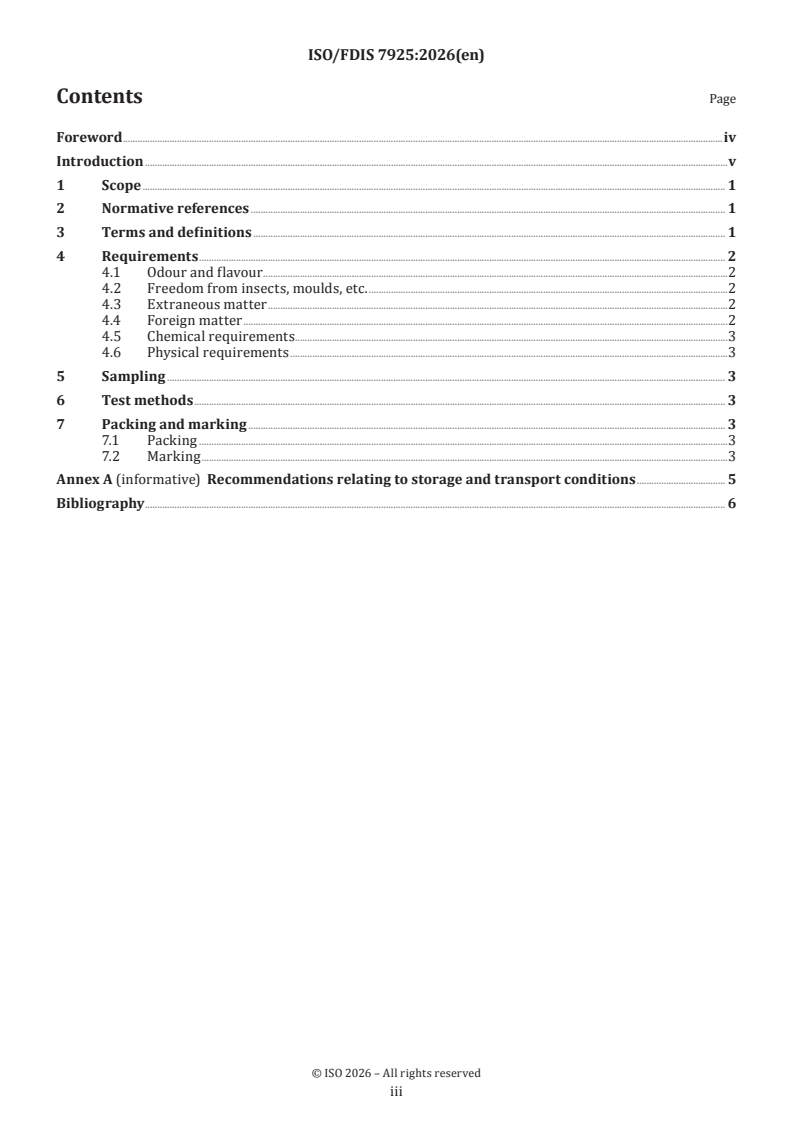 ISO 7925 ISO/PRF 7925 - Dried oregano (Origanum vulgare L.) — Whole or ground leaves — Specification - Page 3 preview