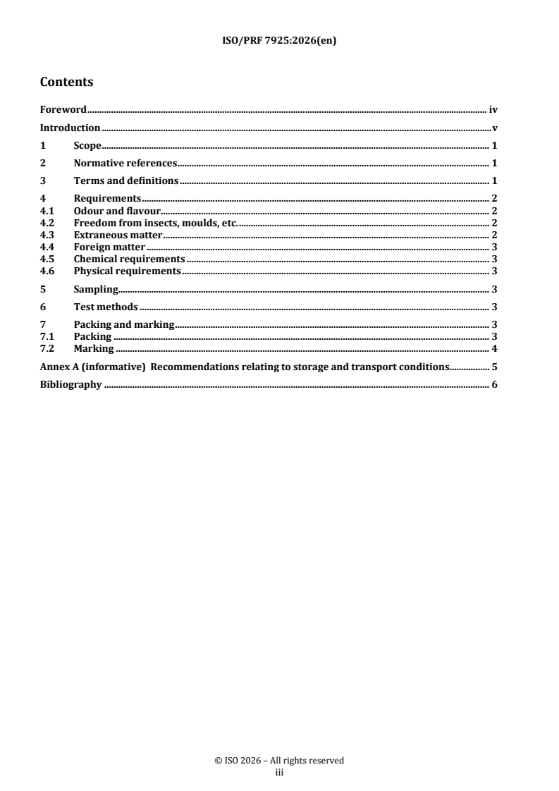ISO 7925 REDLINE ISO/PRF 7925 - Dried oregano (Origanum vulgare L.) — Whole or ground leaves — Specification - Page 3 preview