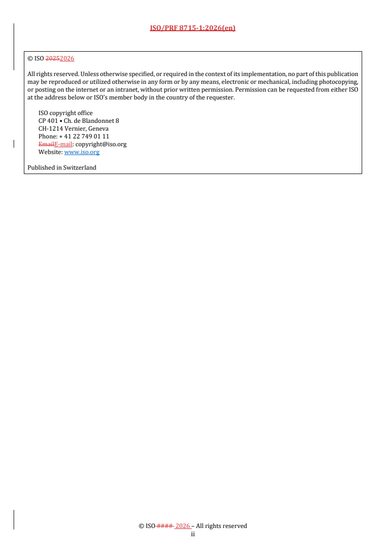 ISO/PRF 8715-1 REDLINE ISO/PRF 8715-1 - Electric road vehicles — Road operating characteristics — Part 1: Passenger cars and light duty vehicles - Page 2 preview
