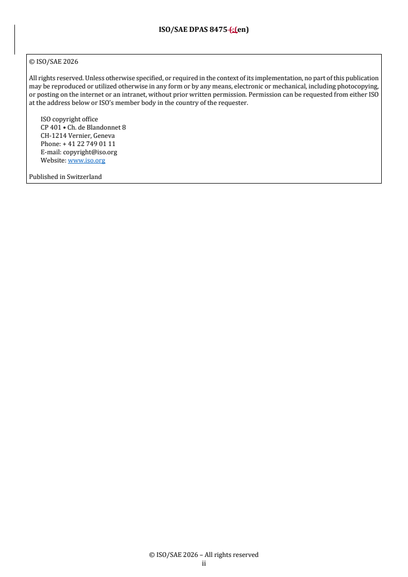 ISO/SAE PAS 8475 REDLINE ISO/SAE DPAS 8475 - Road vehicles — Cybersecurity Assurance Levels (CAL) and Targeted Attack Feasibility (TAF) - Page 2 preview