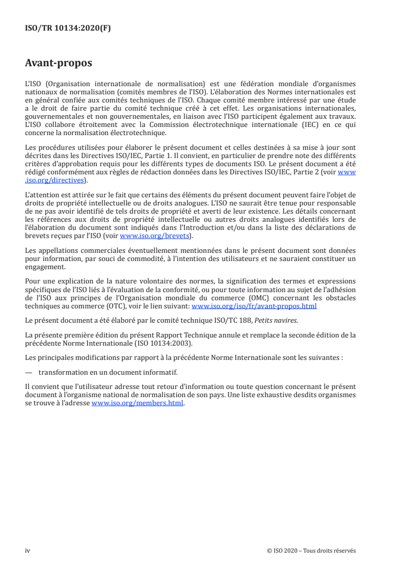 ISO/TR 10134:2020 ISO/TR 10134:2020 - Petits navires — Dispositifs électriques — Pratiques établies pour la conception, la construction et l'installation des dispositifs de protection contre la foudre/10/2020 - Page 4 preview