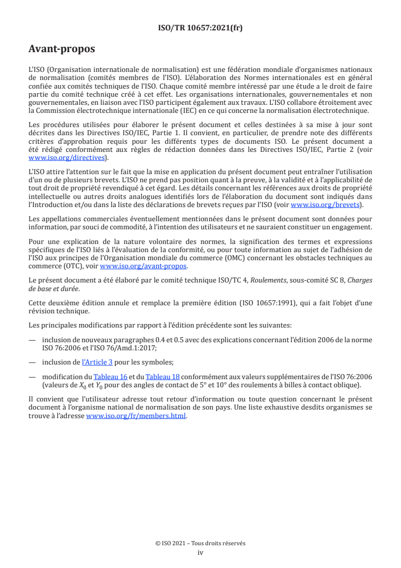 ISO/TR 10657:2021 ISO/TR 10657:2021 - Notes explicatives sur l'ISO 76 - Page 4 preview