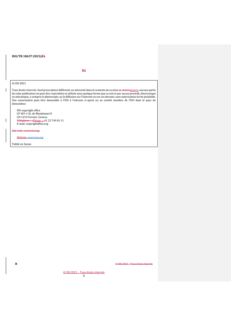 ISO/TR 10657:2021 REDLINE ISO/TR 10657:2021 - Notes explicatives sur l'ISO 76 - Page 2 preview