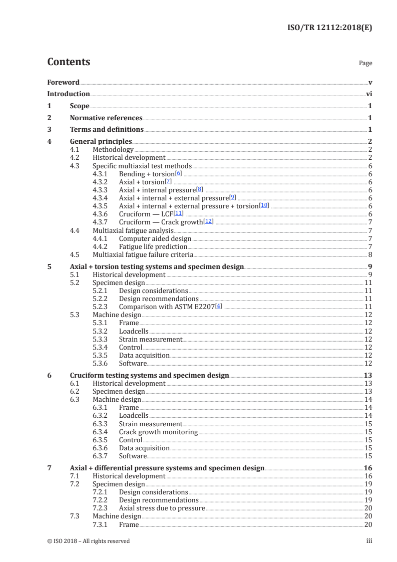 ISO/TR 12112:2018 ISO/TR 12112:2018 - Metallic materials — Principles and designs for multiaxial fatigue testing/25/2018 - Page 3 preview