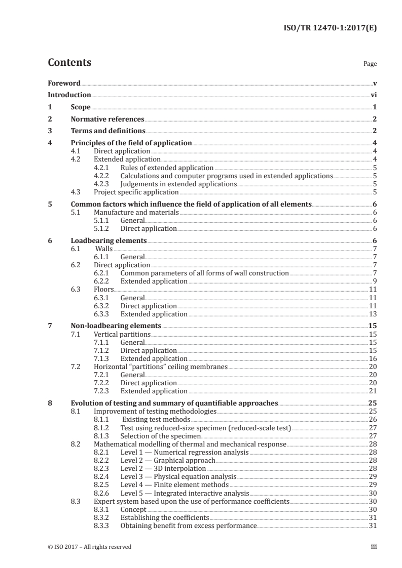 ISO/TR 12470-1:2017 ISO/TR 12470-1:2017 - Fire-resistance tests — Guidance on the application and extension of results from tests conducted on fire containment assemblies and products — Part 1: Loadbearing elements and vertical and horizontal separating elements/23/2017 - Page 3 preview