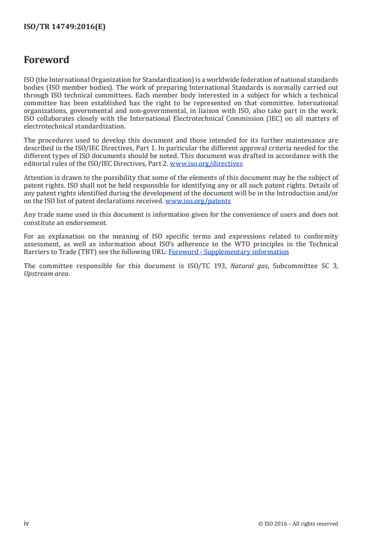 ISO/TR 14749:2016 ISO/TR 14749:2016 - Natural gas — Online gas chromatograph for upstream area/9/2016 - Page 4 preview