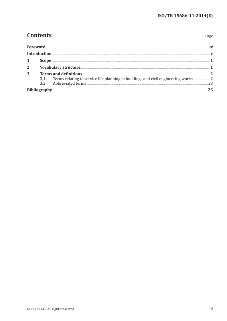ISO/TR 15686-11:2014 ISO/TR 15686-11:2014 - Buildings and constructed assets — Service life planning — Part 11: Terminology/6/2014 - Page 3 preview