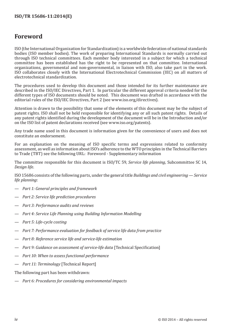 ISO/TR 15686-11:2014 ISO/TR 15686-11:2014 - Buildings and constructed assets — Service life planning — Part 11: Terminology/6/2014 - Page 4 preview
