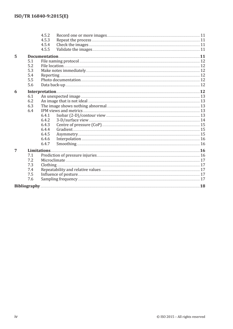 ISO/TR 16840-9:2015 ISO/TR 16840-9:2015 - Wheelchair seating — Part 9: Clinical interface pressure mapping guidelines for seating/7/2015 - Page 4 preview