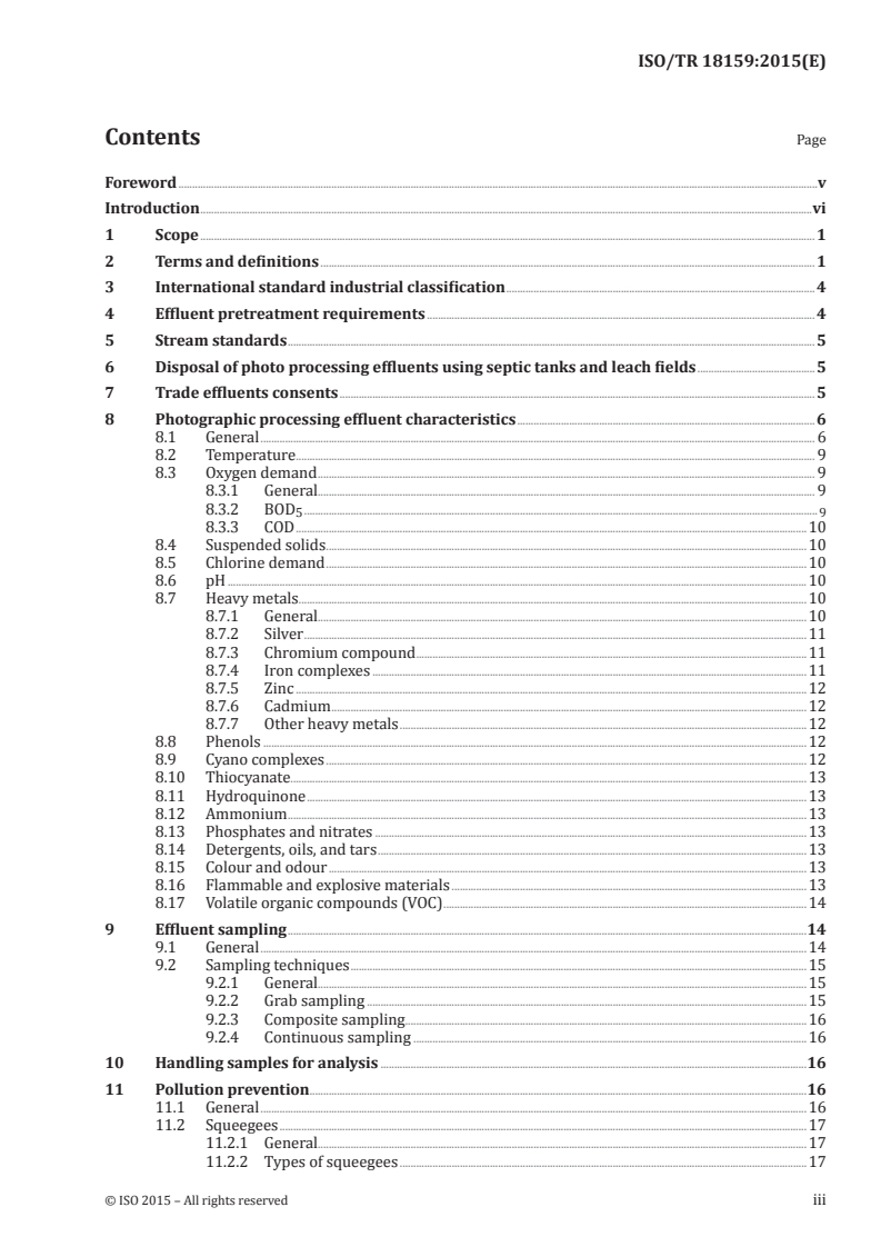 ISO/TR 18159:2015 ISO/TR 18159:2015 - Document management — Environmental and work place safety regulations affecting microfilm processors/22/2015 - Page 3 preview