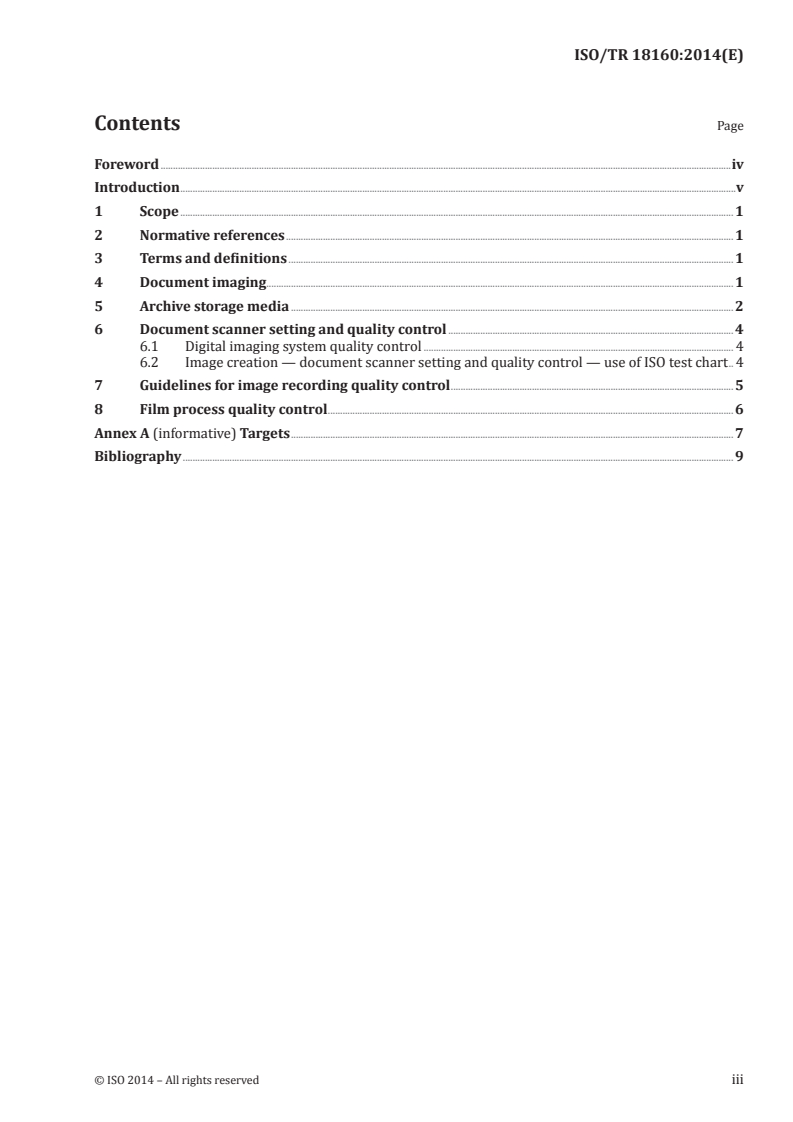 ISO/TR 18160:2014 ISO/TR 18160:2014 - Document management — Digital preservation — Analog recording to silver-gelatin microform/3/2014 - Page 3 preview