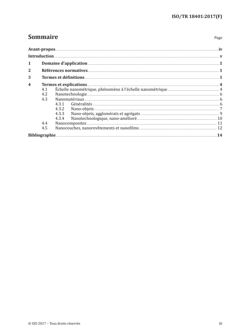 ISO/TR 18401:2017 ISO/TR 18401:2017 - Nanotechnologies — Explication en langage simple des termes choisis de la série de normes ISO/IEC 80004/4/2017 - Page 3 preview