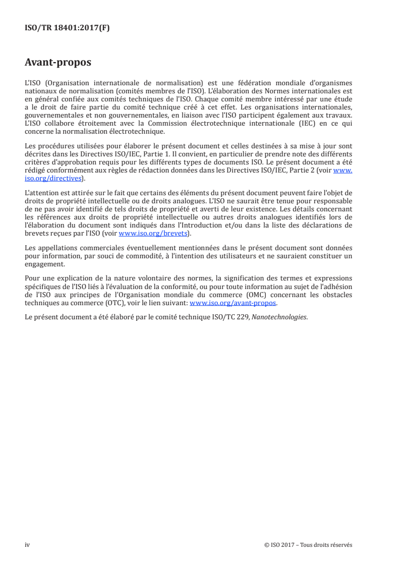ISO/TR 18401:2017 ISO/TR 18401:2017 - Nanotechnologies — Explication en langage simple des termes choisis de la série de normes ISO/IEC 80004/4/2017 - Page 4 preview