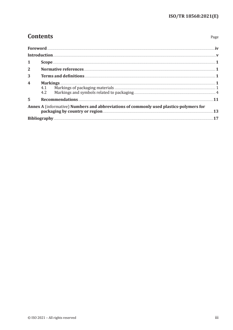 ISO/TR 18568:2021 ISO/TR 18568:2021 - Packaging and the environment — Marking for material identification/9/2021 - Page 3 preview