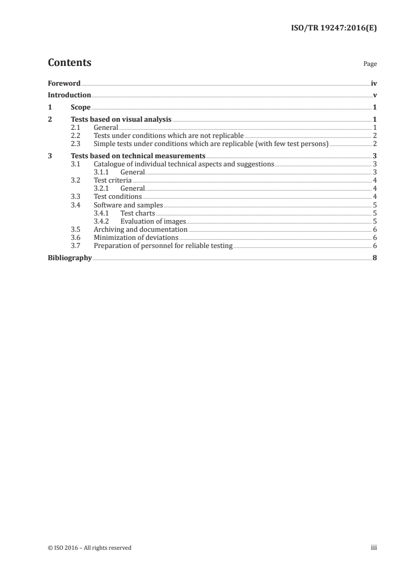 ISO/TR 19247:2016 ISO/TR 19247:2016 - Photography — Guidelines for reliable testing of digital still cameras/10/2016 - Page 3 preview