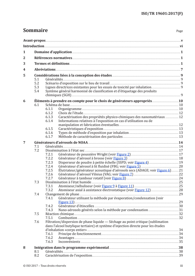 ISO/TR 19601:2017 ISO/TR 19601:2017 - Nanotechnologies — Génération d'aérosols pour réaliser des études d'exposition à l'air des nano-objets et de leurs aggrégats et agglomérats (NOAA)/16/2017 - Page 3 preview
