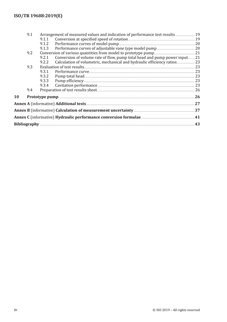 ISO/TR 19688:2019 ISO/TR 19688:2019 - Rotodynamic pumps — Hydraulic performance acceptance test using a model pump/11/2019 - Page 4 preview