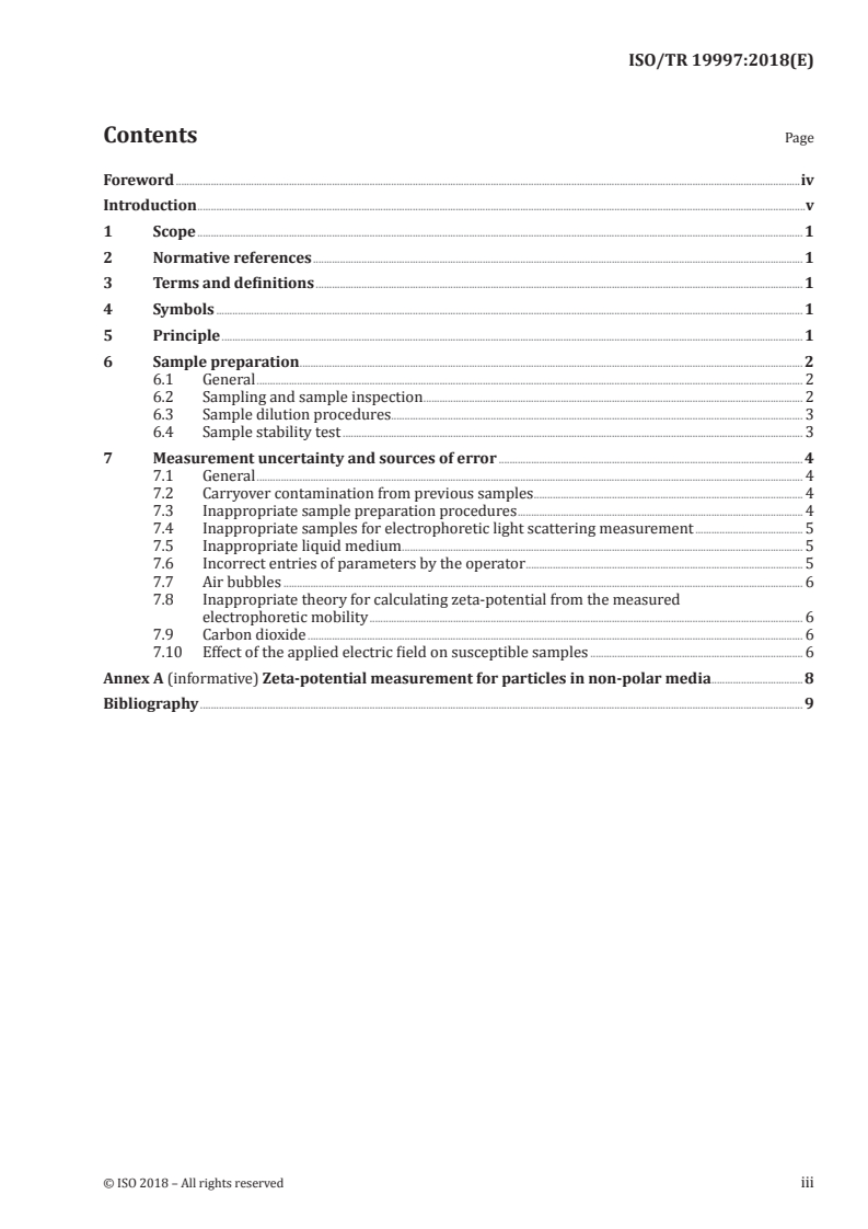 ISO/TR 19997:2018 ISO/TR 19997:2018 - Guidelines for good practices in zeta-potential measurement/19/2018 - Page 3 preview