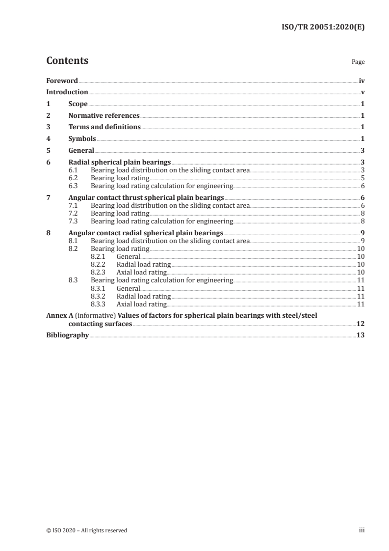 ISO/TR 20051:2020 ISO/TR 20051:2020 - Spherical plain bearings — Derivation of the load rating factors/12/2020 - Page 3 preview